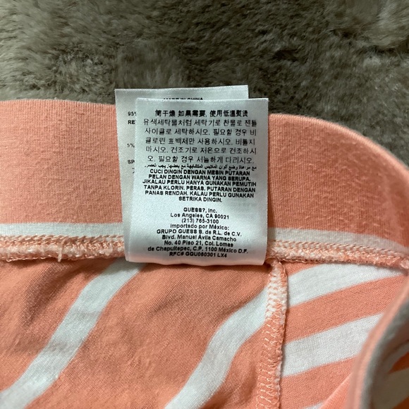 GUESS Maxi Skirt Coral and White Stripes Small - Picture 7 of 7